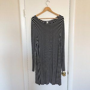 Old Navy Swing Dress with Vertical and Horizontal Stripes